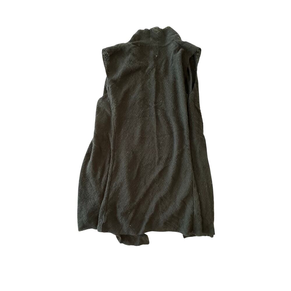 Eileen Fisher women’s 100% wool lightweight cardigan black tunic length Small - Picture 5 of 5